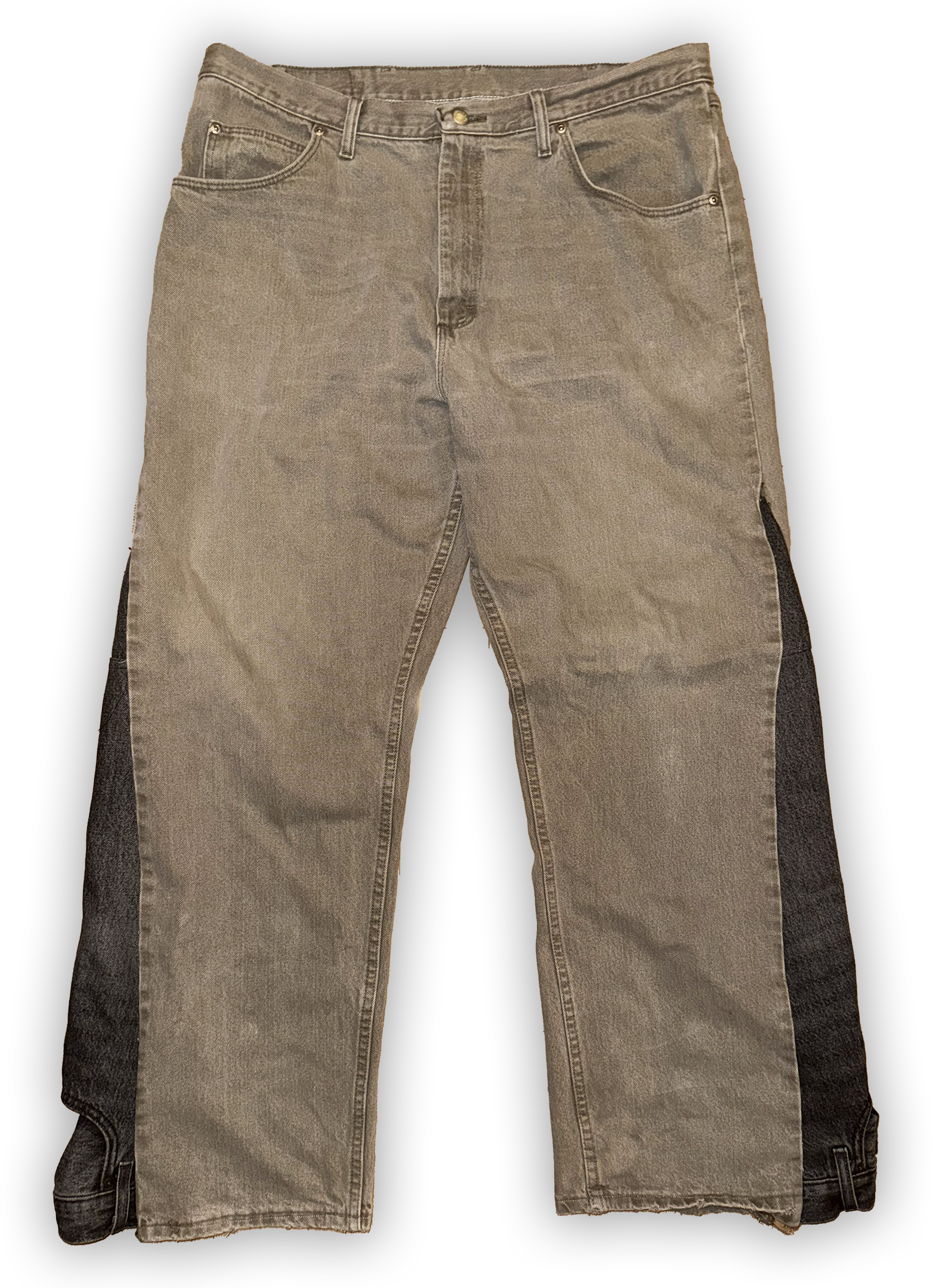 reworked tan jeans